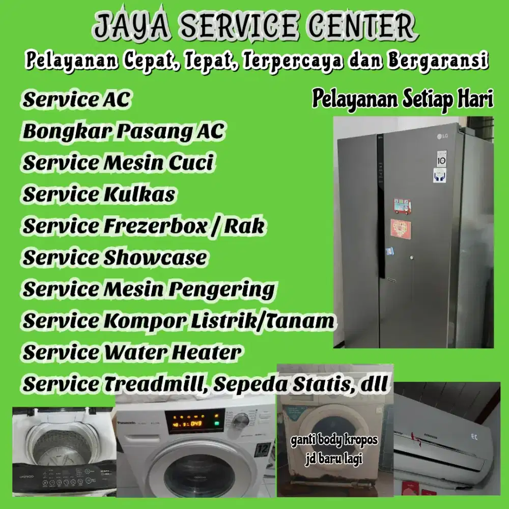Service AC Bongkar Pasang AC Kulkas Frezer Mesin Cuci Servis Treadmill