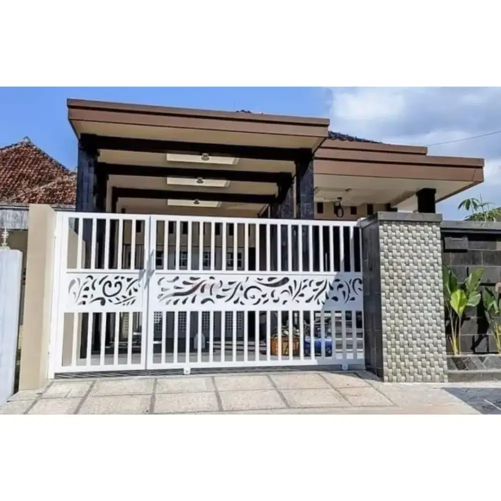 Pagar cutting minimalis desain elegan rangka holo galvanis