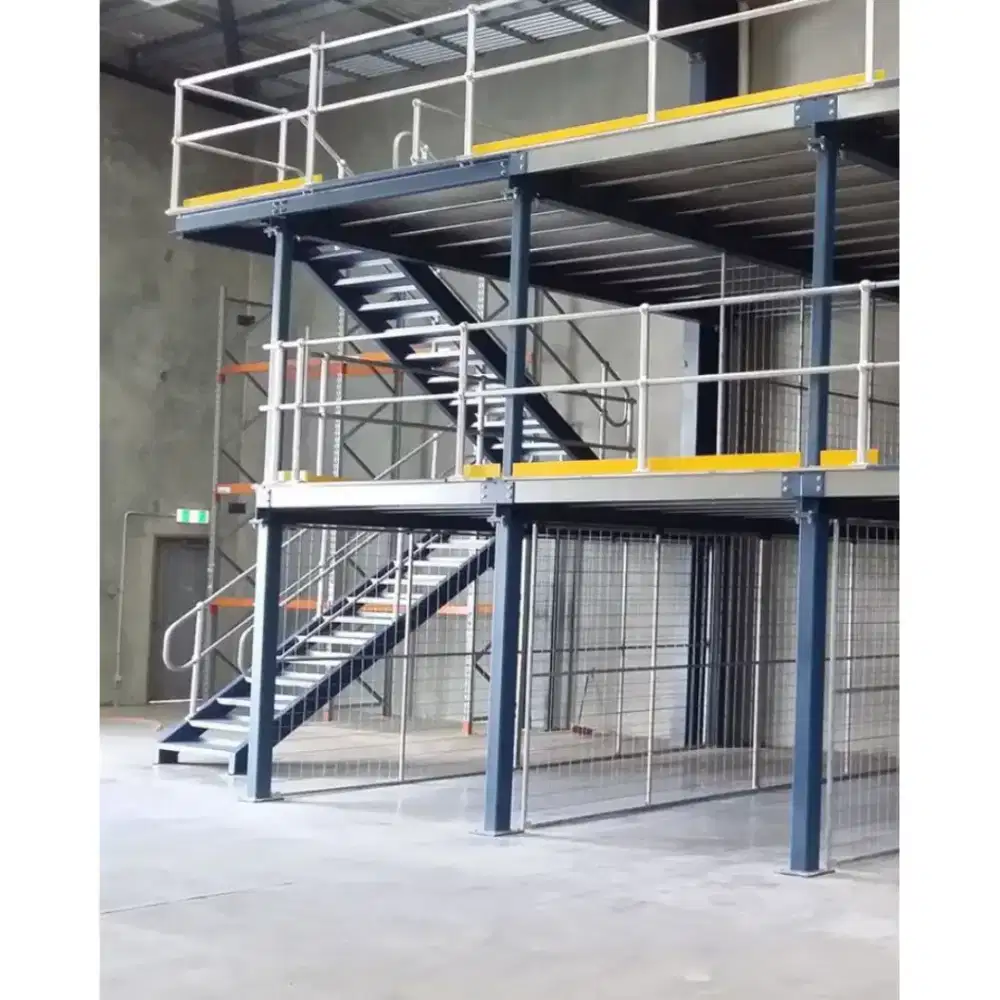 Mezanine gudang rangka besi wf dan holo galvanis