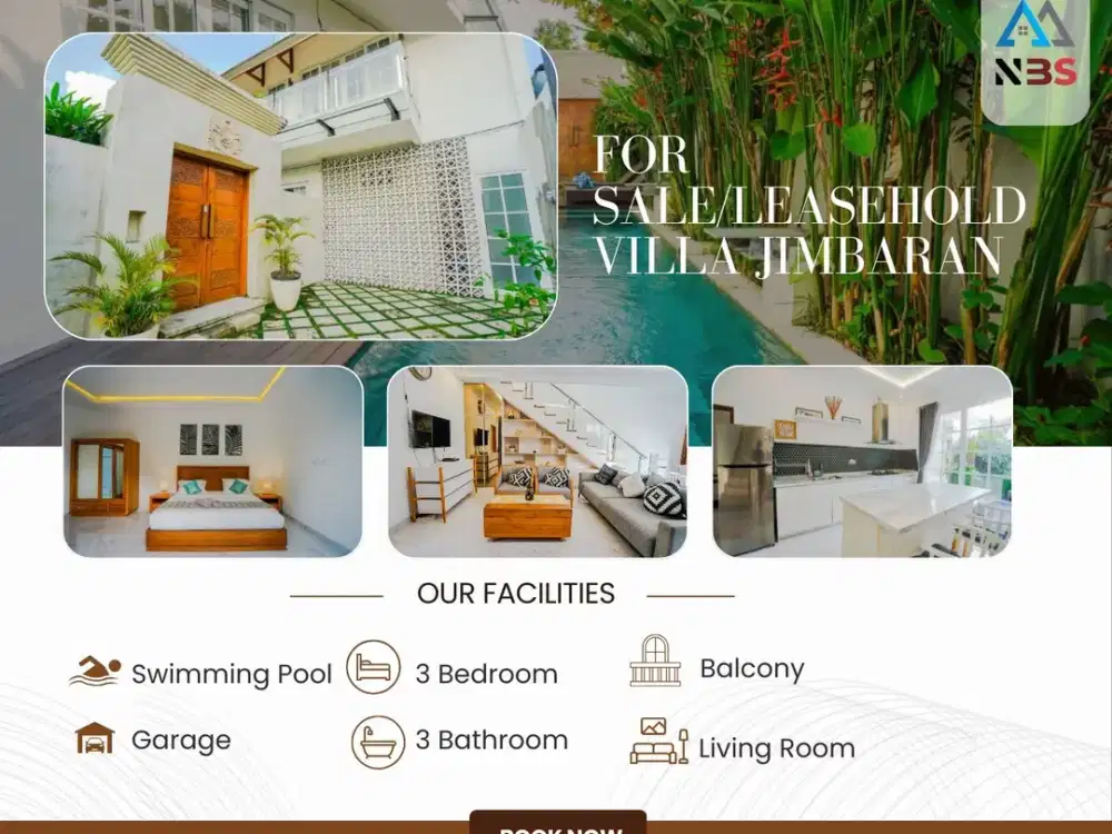 FOR SALE VILLA BODAS FREEHOLD WITH LARGE SWIMMING POOL AT JIMBARAN, BALI