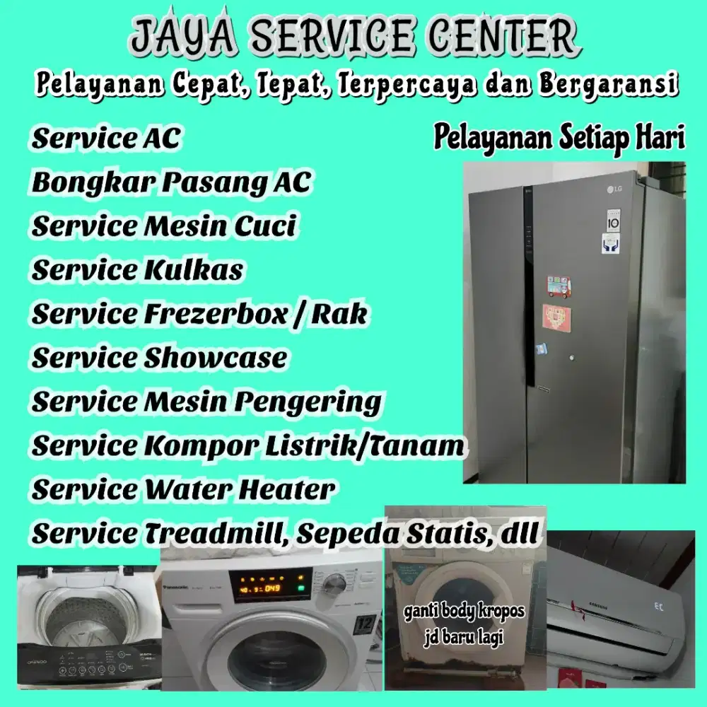 Service Kulkas Frezer Mesin Cuci AC Bongkar Pasang AC Servis Treadmill
