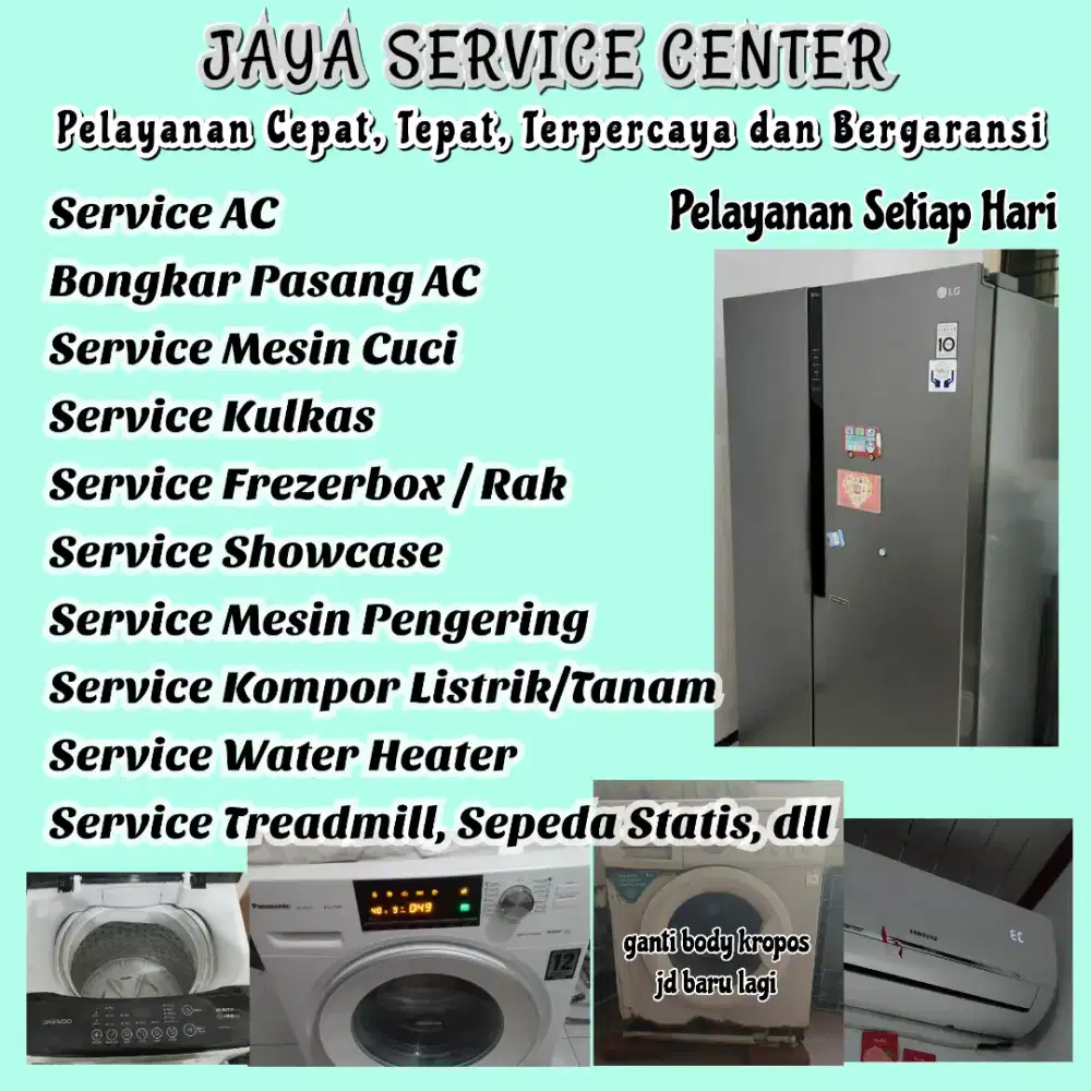 Service AC Kulkas Frezer Mesin Cuci Bongkar Pasang AC Servis Treadmill