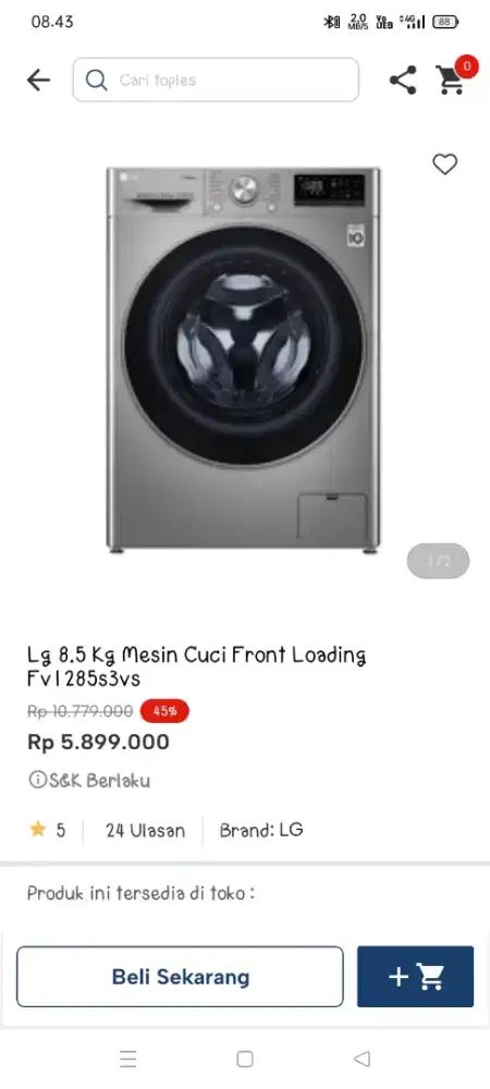 Promo mesin cuci front loading
