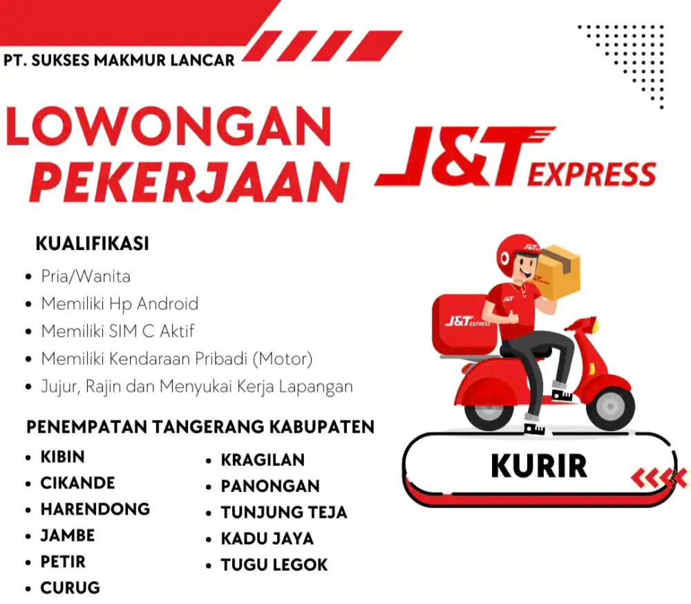 Dibuka lowongan kerja sprinter/kurir