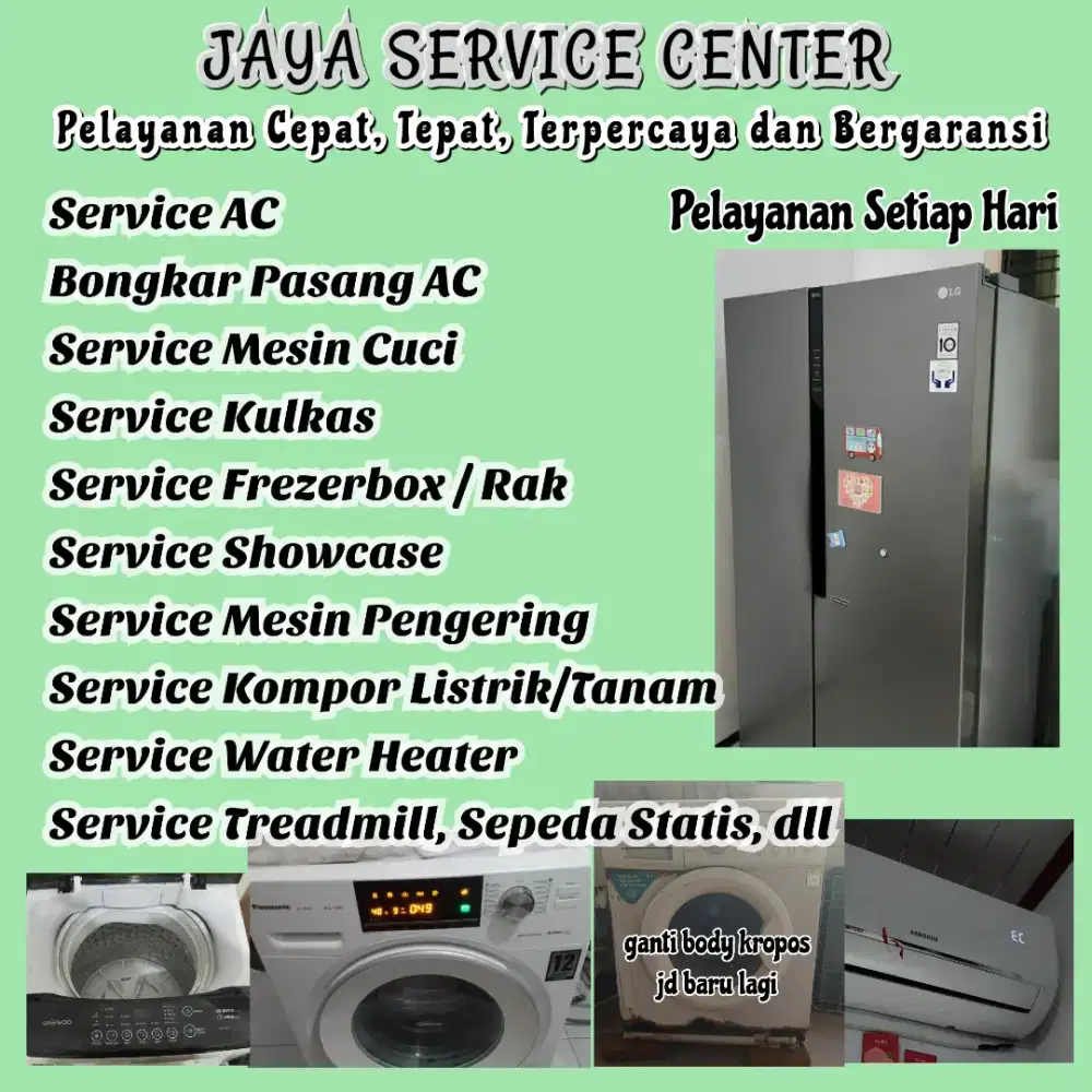 Service AC Mesin Cuci Kulkas Frezer Bongkar Pasang AC Servis Treadmill