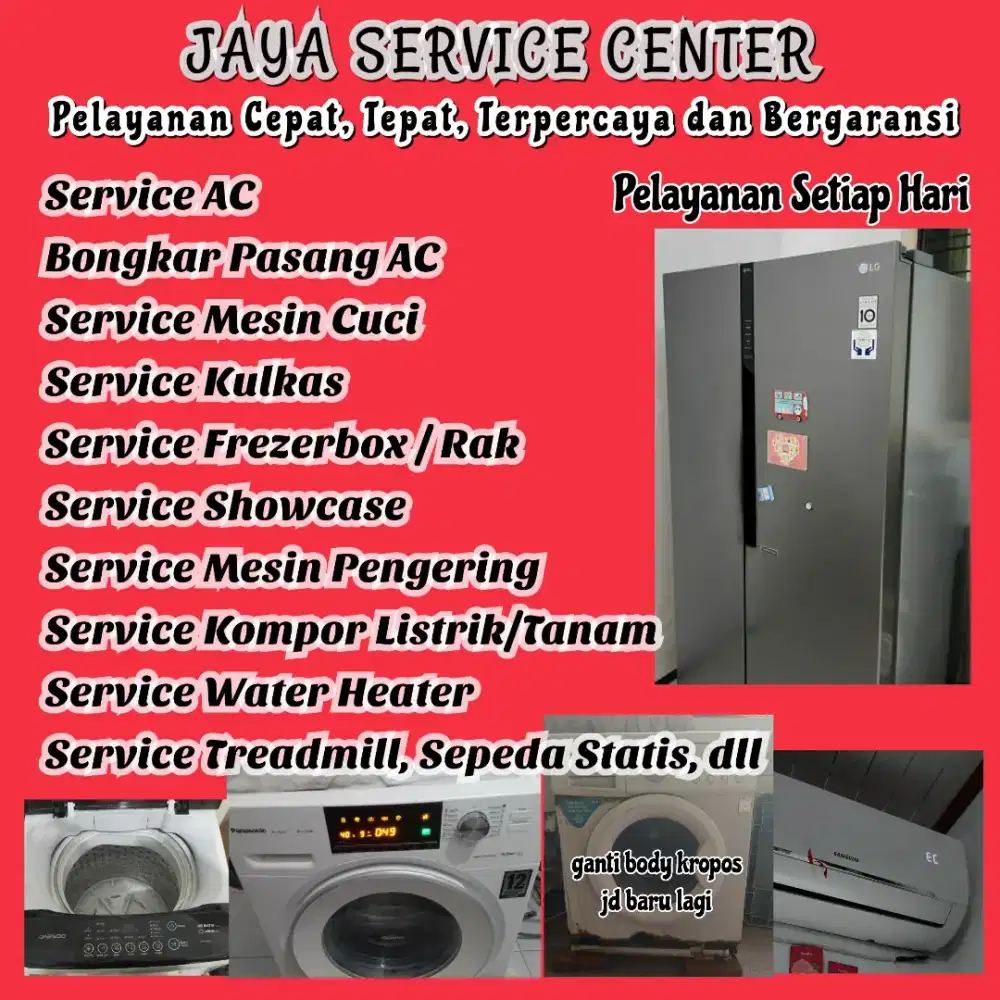 Service Mesin Cuci AC Bongkar Pasang AC Servis Frezer Kulkas Treadmill