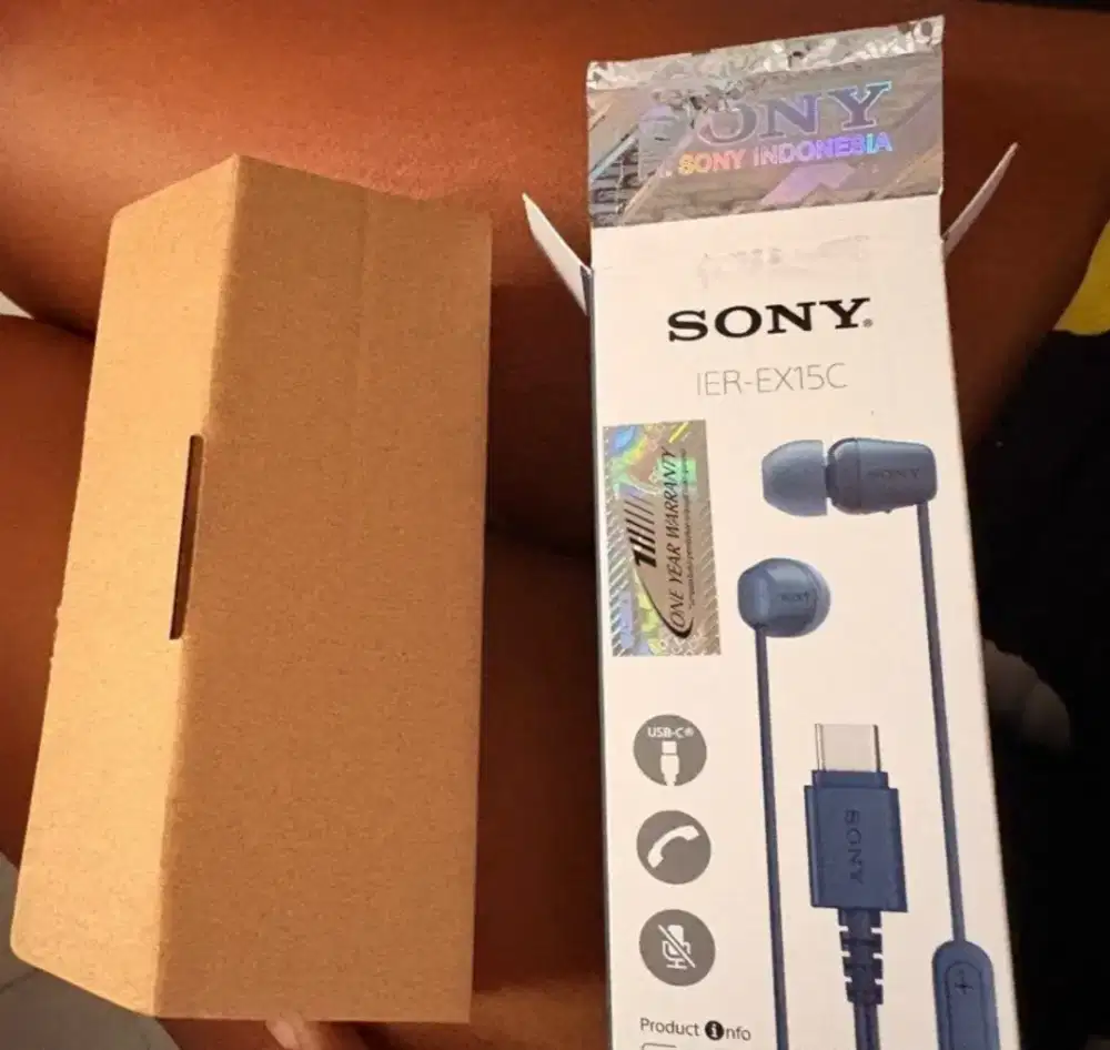 Sony Wired Headset / Earphone IER-EX15C Type C Blue Pemakaian Sebulan