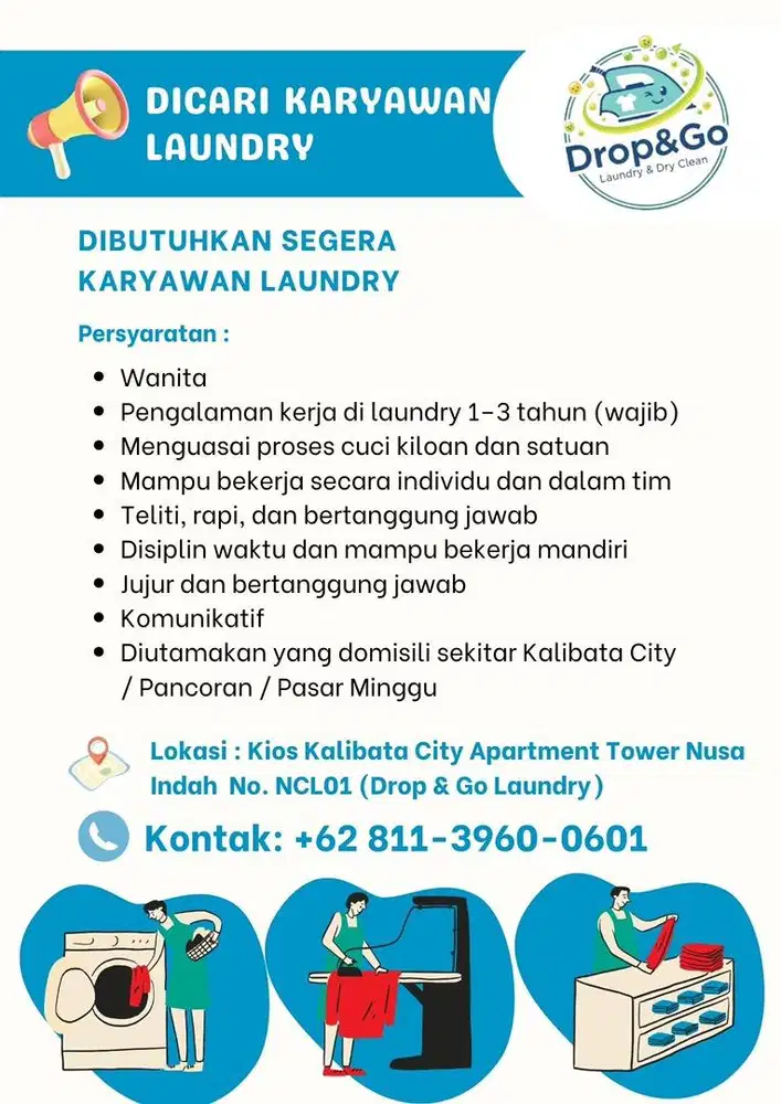 DICARI KARYAWAN LAUNDRY