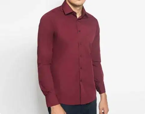 Alisan Kemeja Polos Slimfit Lengan Panjang Pria Ukuran 16,5 (XXL)