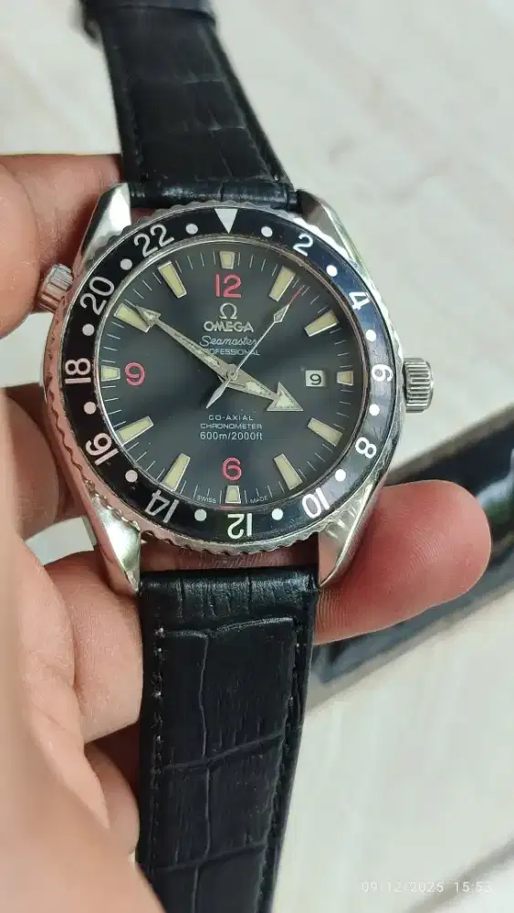 Jam tangan omega seamaster Automatic kaca sapphire big size