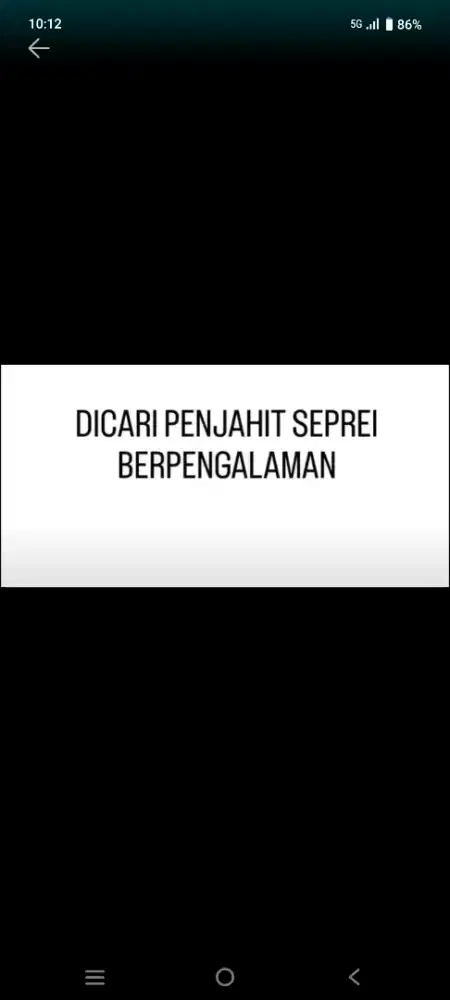 Dicari penjahit dalam berpengalaman