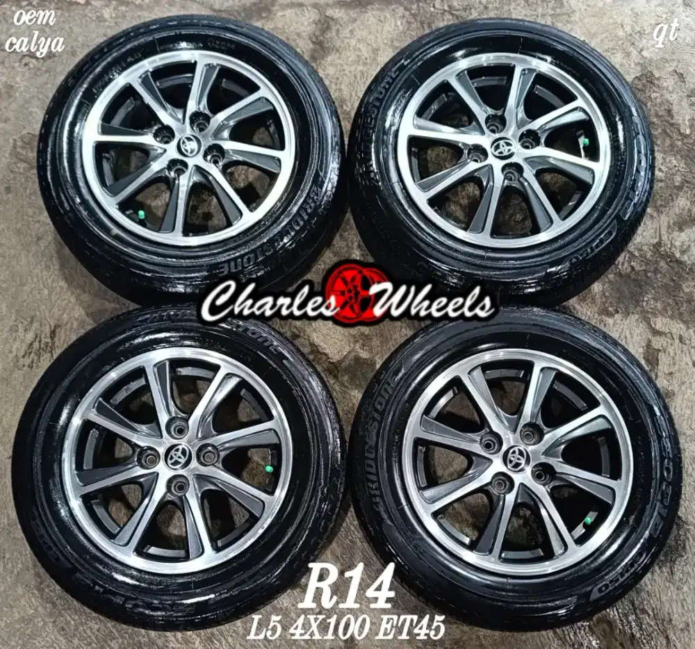 JUAL VELG + BAN OEM CALYA r14 4x100 DLL