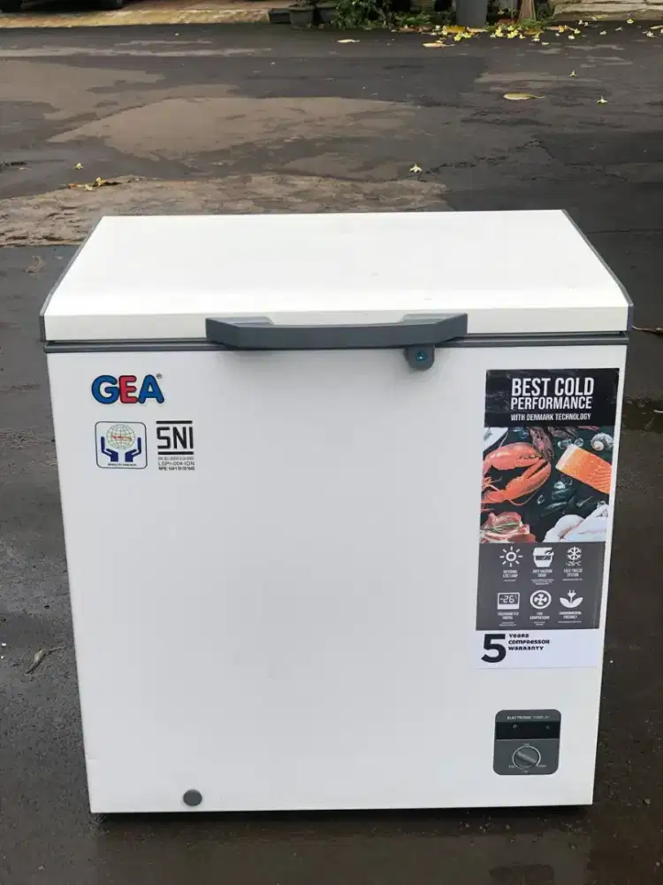 Chest Freezer GEA AB-206-R
kapasitas 210L, mesin Ori, Normal