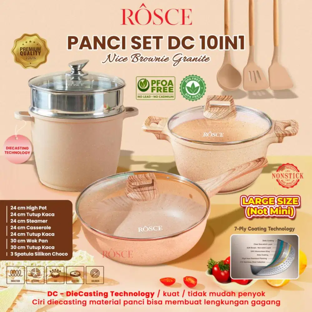 ROSCE PANCI SET 10IN1 Wajan jumbo wok casserole