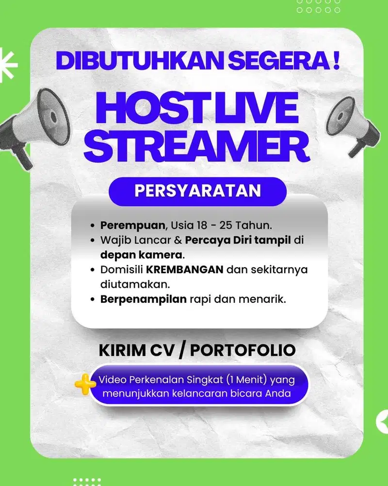 Lowongan kerja host live
