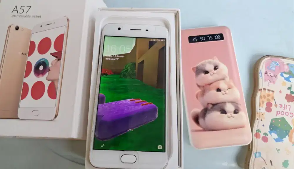Oppo a57 dan powerbank lentiven