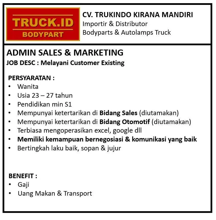 Sales Admin Penjualan