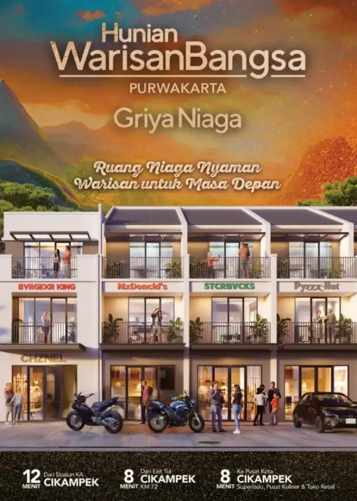 Ruko 3 Lantai Griya Niaga Type Cornner+Var - Purwakarta