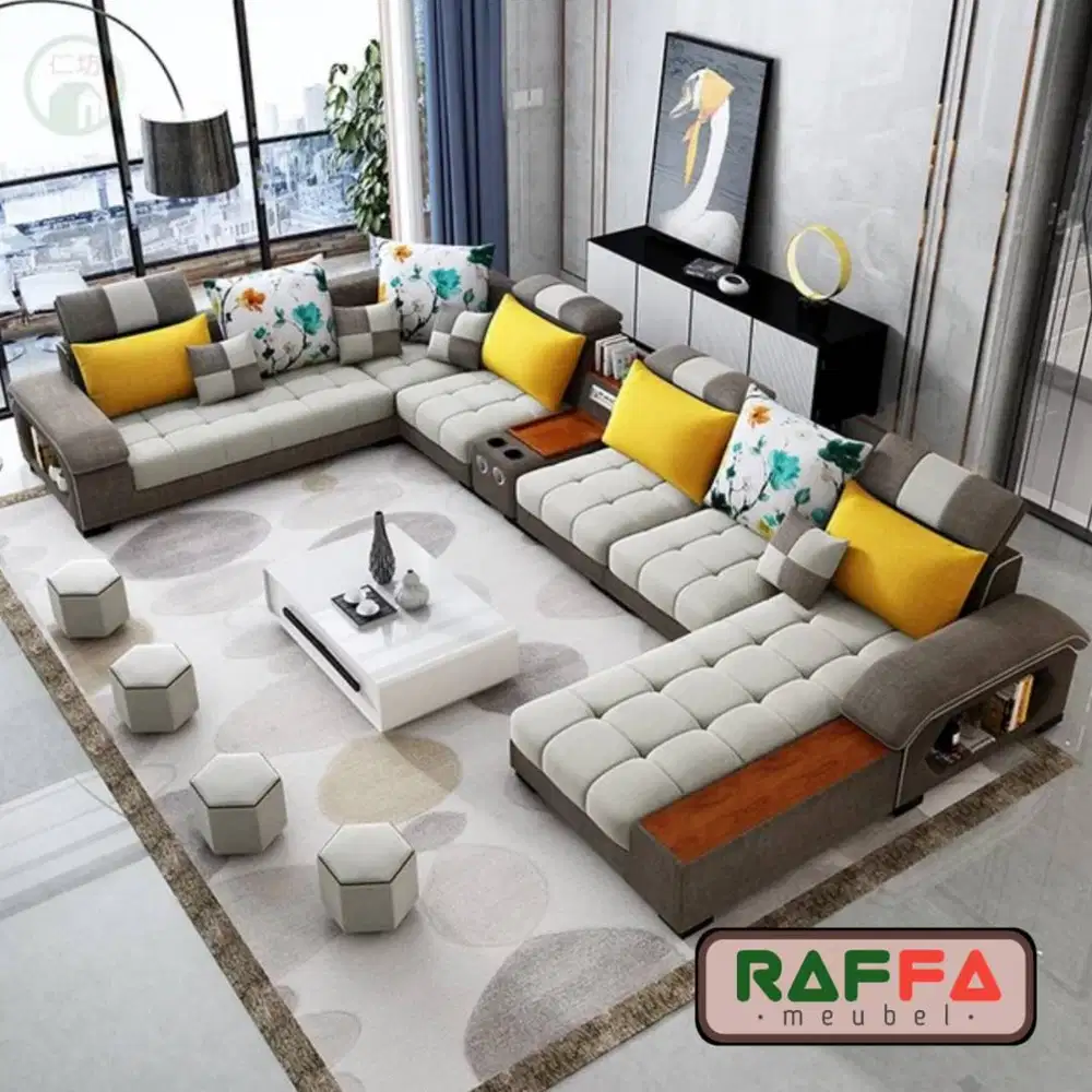 Sofa Set Leter U Jumbo - Sofa Ruang Tamu Modern - Sofa Ruang Keluarga