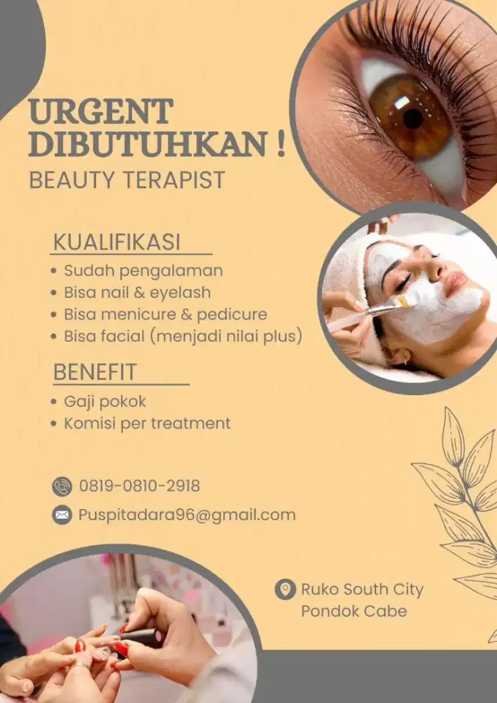 DIBUTUHKAN BEAUTY TERAPIS EYELASH DAN NAIL ART