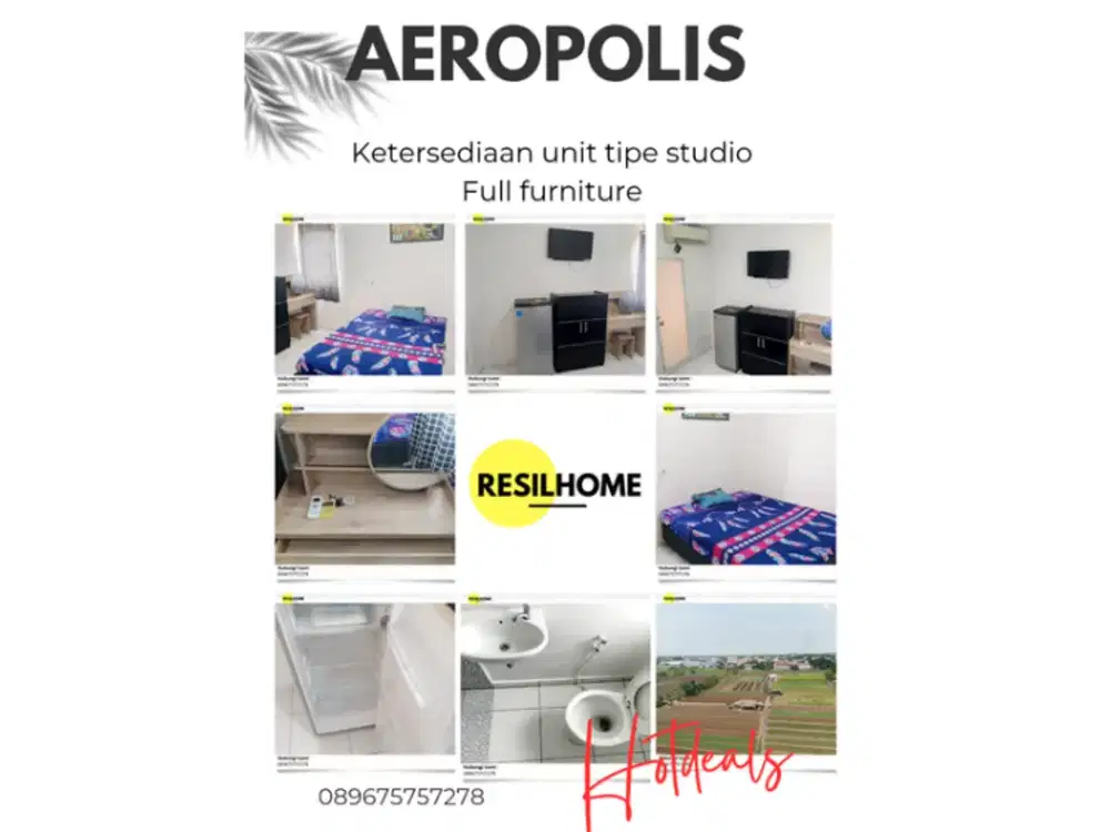 sewa bulanan termurah apartemen Aeropolis ar3 tower 1 furniture lengkap neglasari sebrang bandara Soekarno-Hatta Tangerang Selatan Banten full furnish furnished