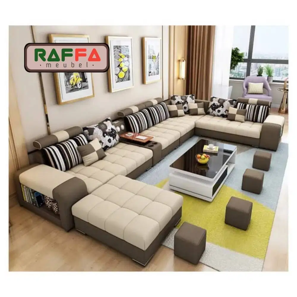 Sofa Leter U Jumbo - Sofa Ruang Tamu Minimalis Modern - Sofa Ruang Kel