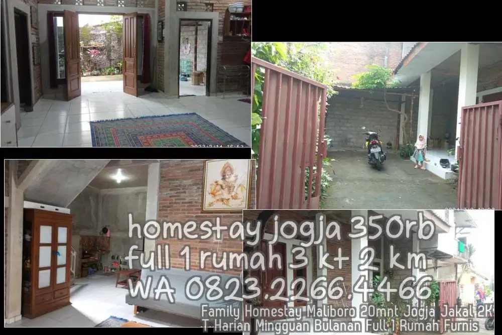 Family Homestay Maliboro 20mnt Jogja Jakal 2KT Harian Mingguan Bulanan