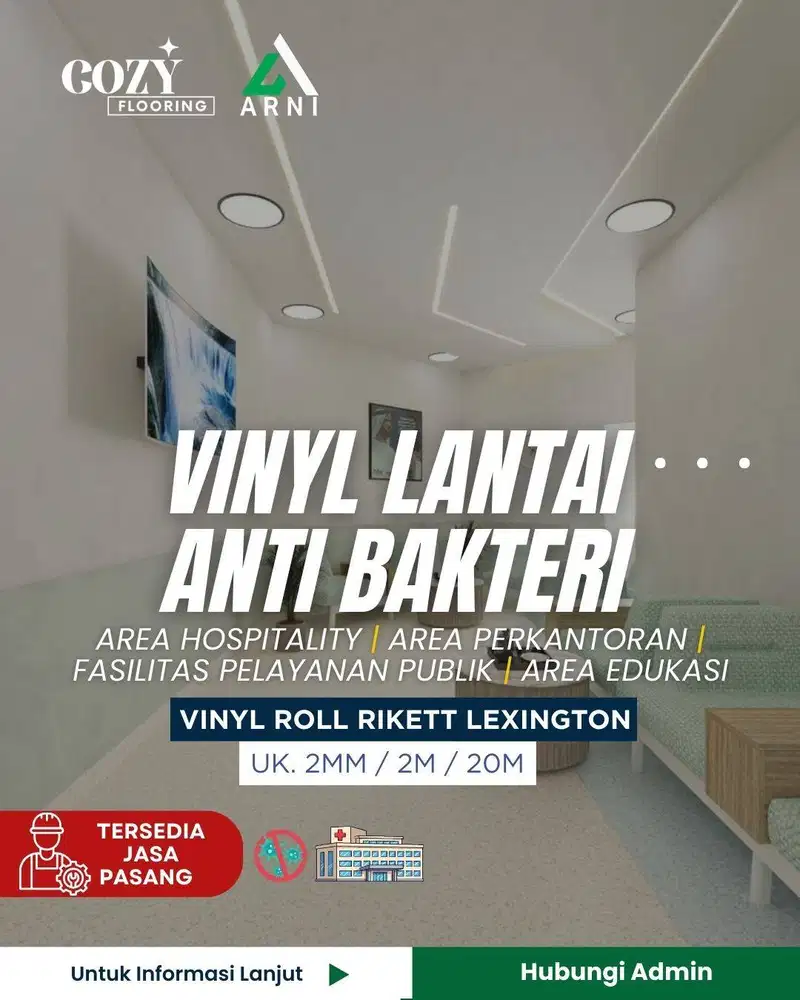 Vinyl Roll Rikett Lexinton tebal 2mm | Vinyl rumah sakit anti bakteri
