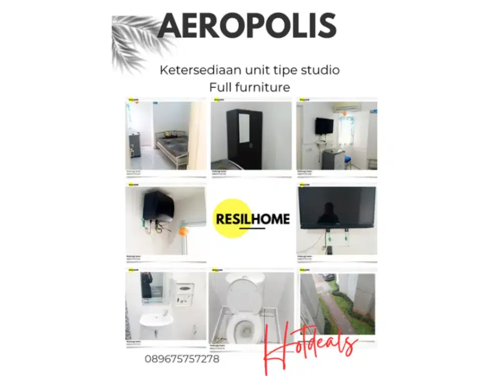 disewakan unit apartemen Aeropolis studio per 3 bulan Neglasari Tangerang sebrang bandara Soekarno-Hatta banteng termurah full furnished ar2 nunia inn furniture lengkap aeropolis residence 2