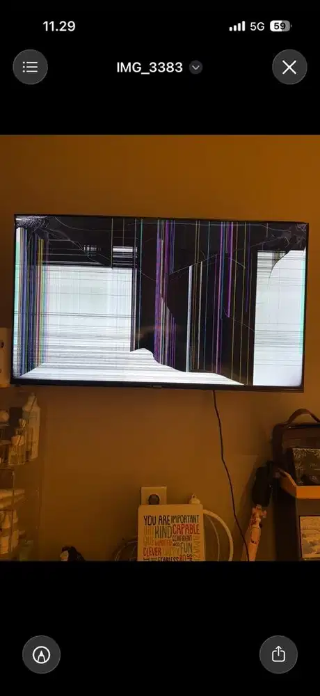 Smart tv coocaa 43 inch pecah lcd