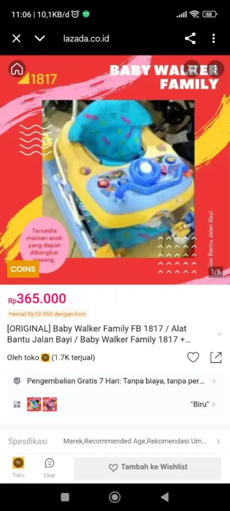 Babywalker family blue