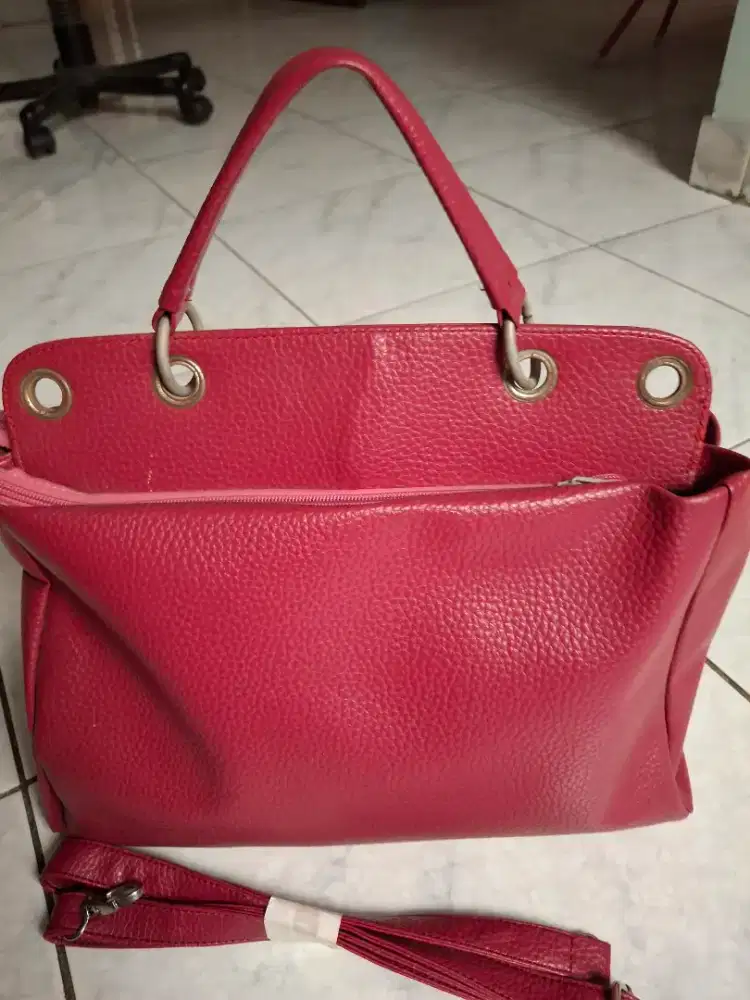 Tas pink cerah + dompet