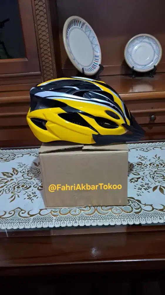 Helm Sepeda Gowes Dewasa Size (L) Baru Warna Kuning
