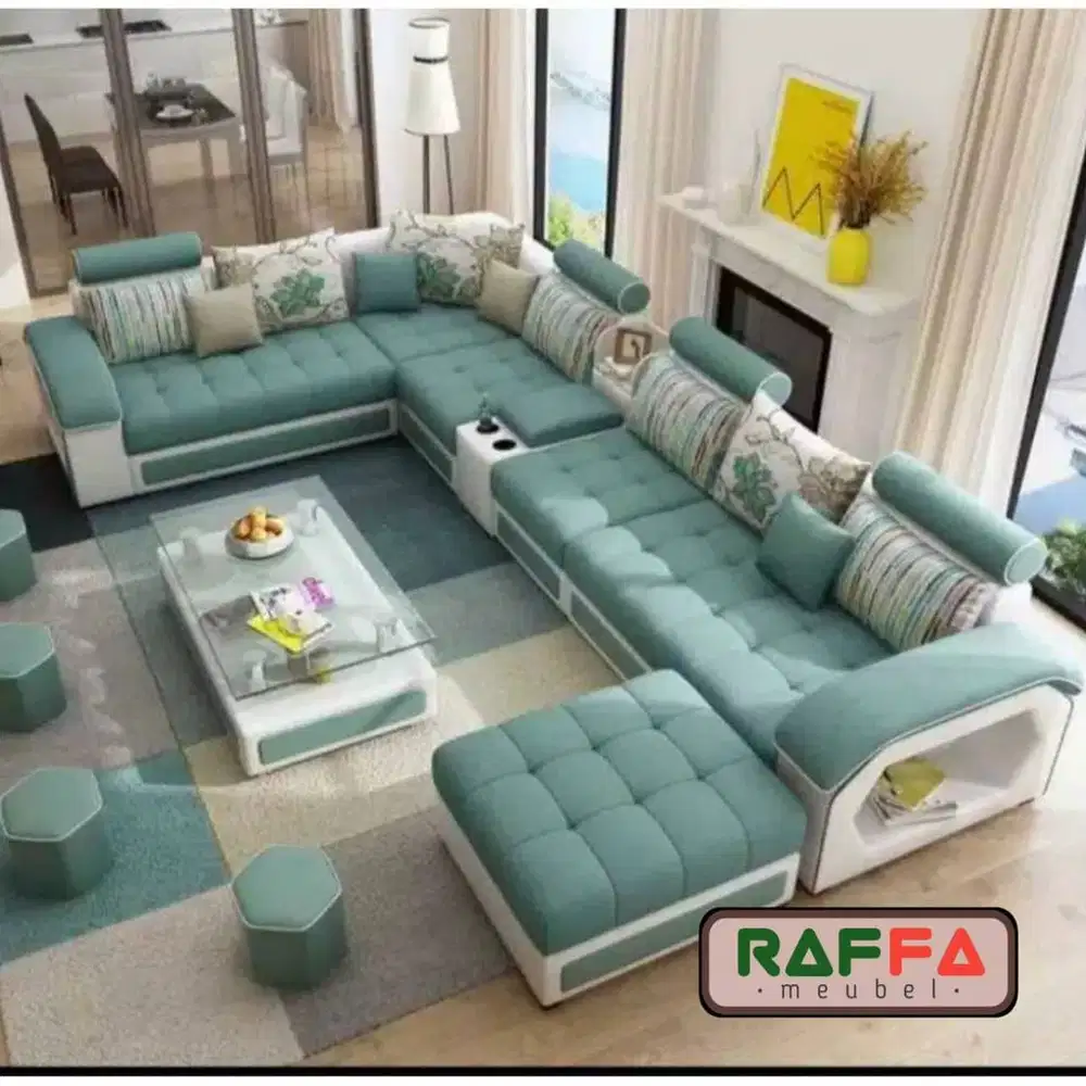 Sofa Leter U  - Sofa Set Ruang Tamu dan Keluarga - Sofa Empuk Mewah
