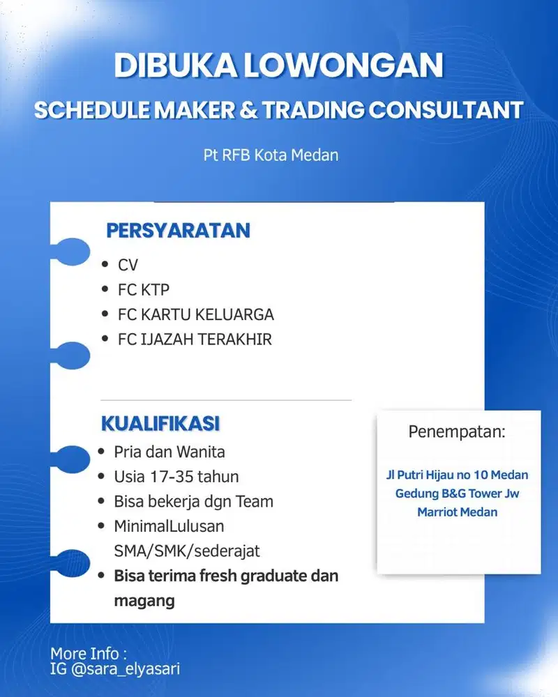 Lowongan Kerja Medan!!!