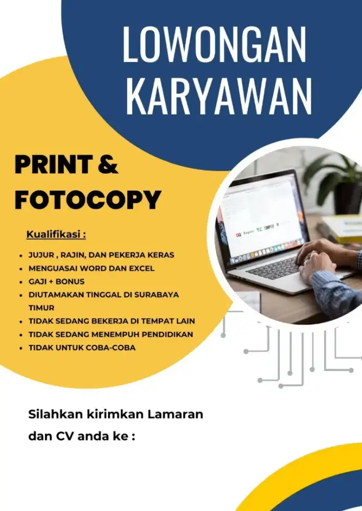 LOWONGAN BAGIAN PRINT & FOTOCOPY