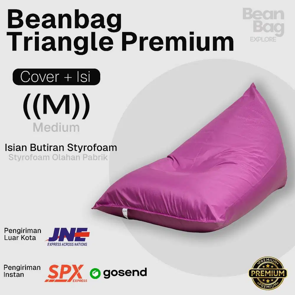 Bean Bag Explore|Bean Bag Triangle Termasuk Isi ( Medium) | Waterproof