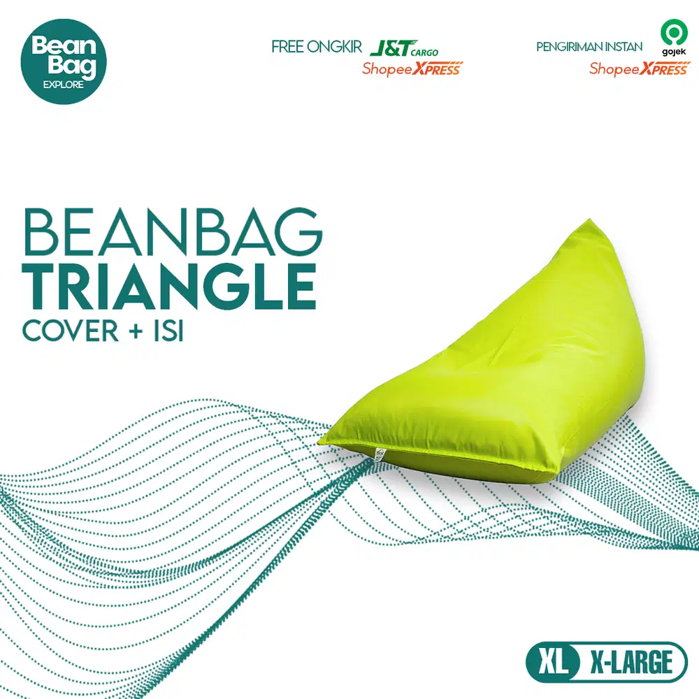 Bean Bag Explore|Bean Bag Triangle Termasuk Isi (XL) | Waterproof