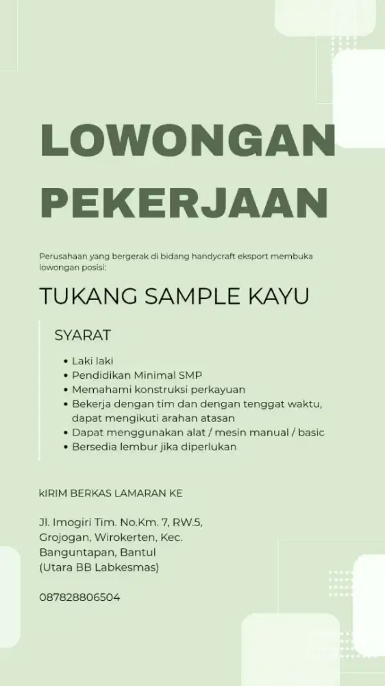Tukang sample kayu