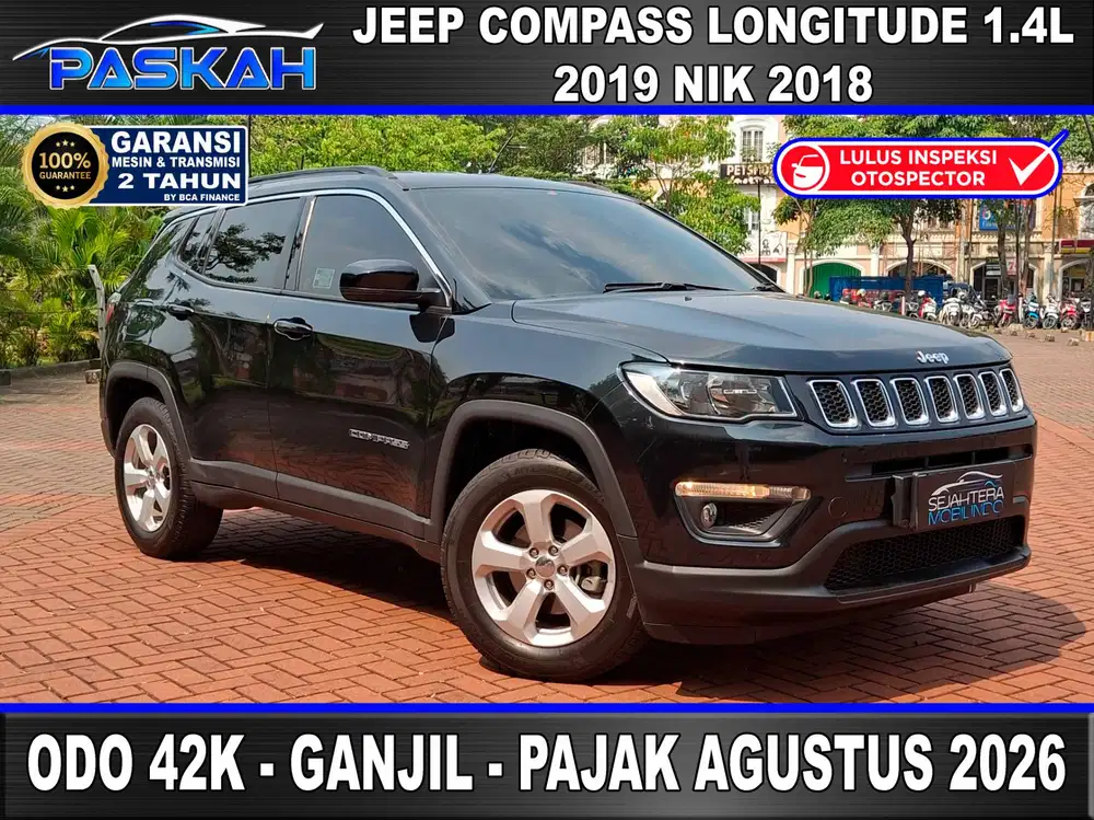 Pajak=AGUSTUS Tdp=23k Odo=42k Jeep Compass 1.4 Longitude 2019 nik 2018