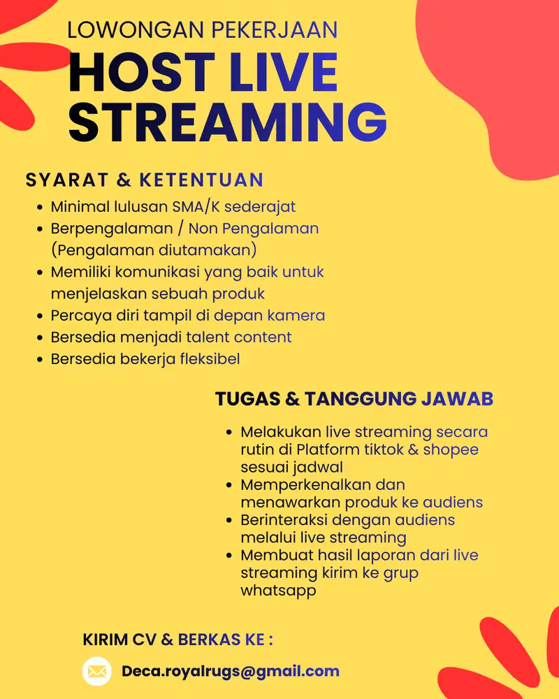 HOST LIVE STREAMING KARPET