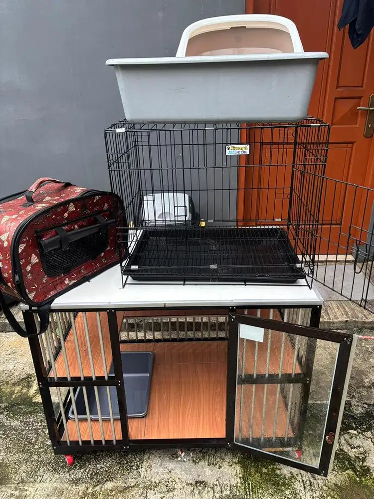 KANDANG KUCING ALUMUNIUM KACA ( ada BONUS )