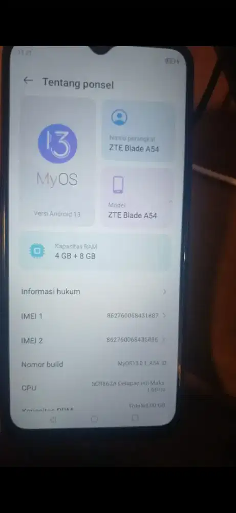 ZTE Blade A54 warna hitam