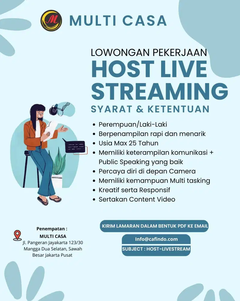 DIBUTUHKAN SEGERA - HOST LIVE STREAMING