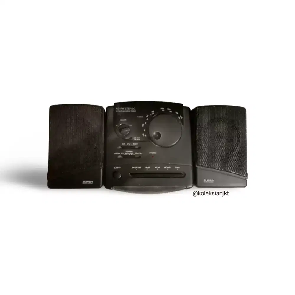 Vintage AM-FM Stereo Ultra Slim Clock Radio