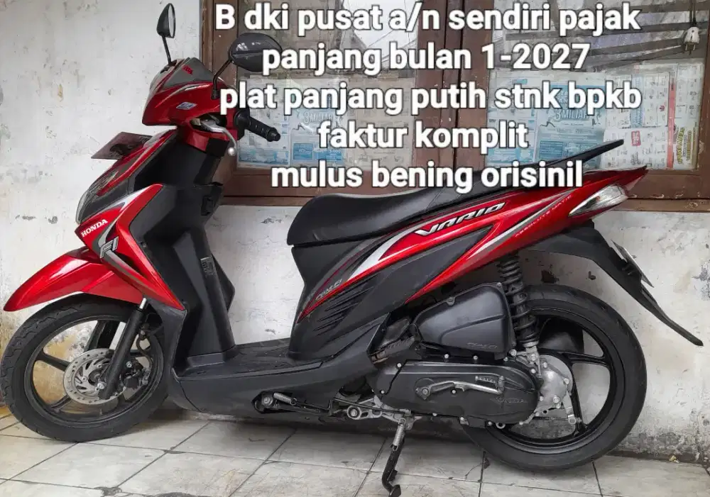 Honda vario 110 led 2014 cbs combi break cw asli merah B dki pusat