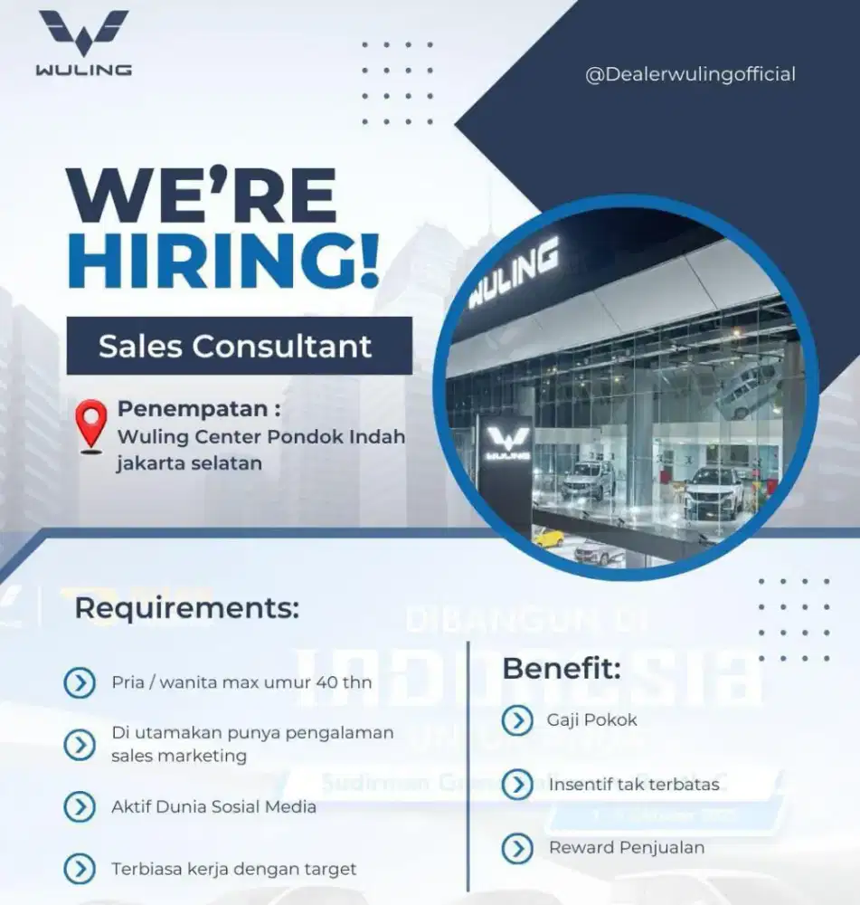 Di butuhkan sales wuling