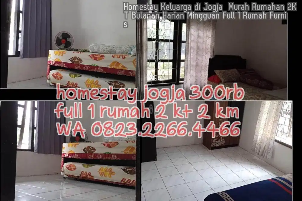 Homestay Keluarga di Jogja  Murah Rumahan 2KT Bulanan Harian Mingguan