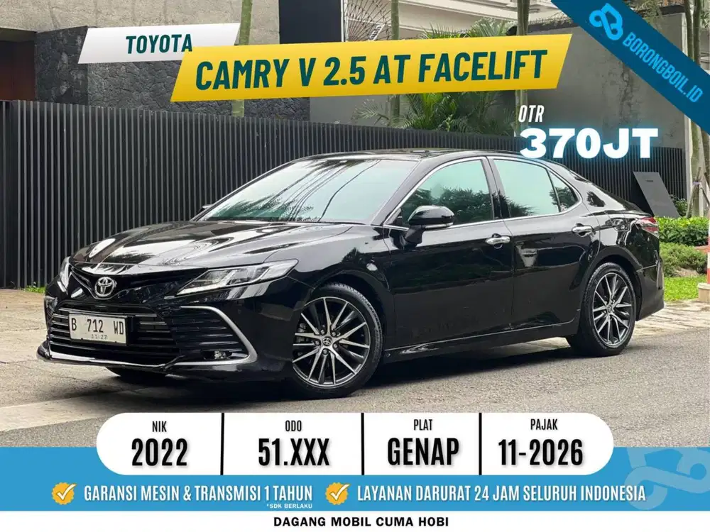 All New Camry V 2.5 AT 2022 Facelift Hitam