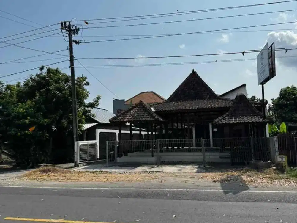rumah joglo cantik untuk usaha kuliner di jalan utama ring road bantul kota, jogja